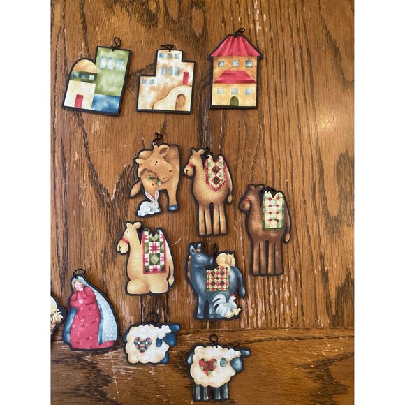 Vintage Fabric Christmas Nativity Ornaments Set - Picture 4 of 12